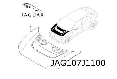 Jaguar	I-Pace (5/18-) (X590) motorkap (te spuiten) Origineel!  T4K1625