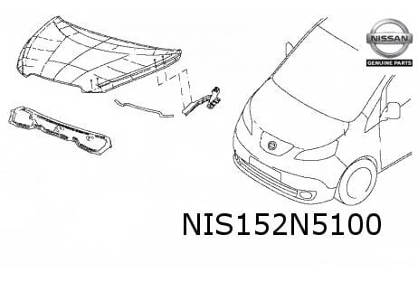 Nissan e-NV200 (7/14-) motorkap (te spuiten) Origineel!  F51004FAMA