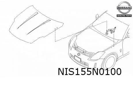 Nissan 350Z (-1/07) motorkap (te spuiten) Origineel! F5100CD0MM