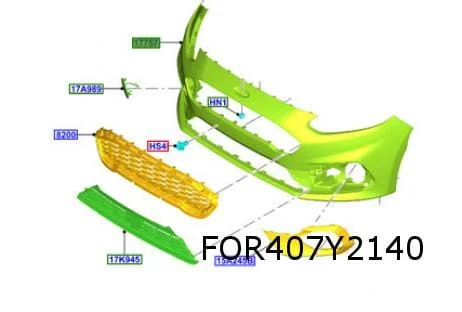 Ford Fiesta VII (3/17-1/22) voorbumper (bij Park Assist) (te spuiten) Origineel! 2436926