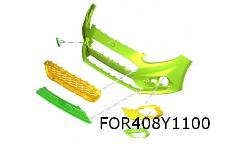Ford Fiesta VII (3/17-1/22) voorbumper (ST / ST-Line) (te spuiten) Origineel! 2441844