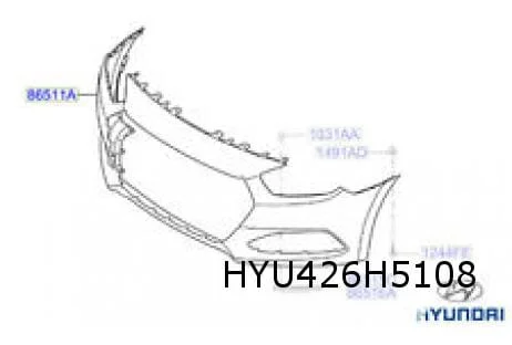 Hyundai i40 (5/15-) voorbumper (bij PDC) (te spuiten) Origineel! 865103Z520
