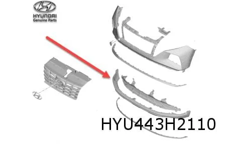 Hyundai Tucson (1/21-) voorbumper onderlijst (bij skidplate) (Hybrid) (te spuiten) Origineel! 86512N7010