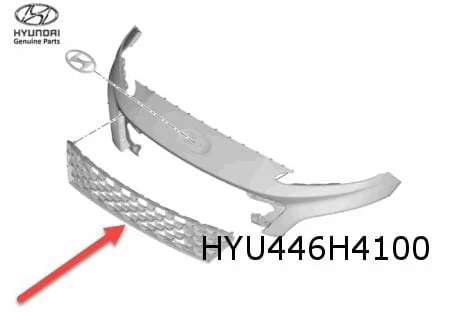 Hyundai Kona (2/21-) grille voorbumper bovendeel (Hybrid/ice) (te spuiten) Origineel! 86350J9CB0