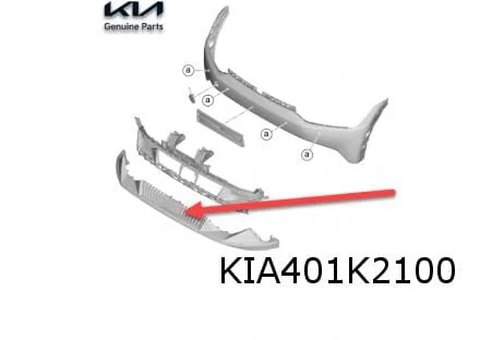 Kia EV6 (9/21- 1/24) voorbumper inzet onder  (glanszwart met chromelijsten) Origineel!  86515CV010