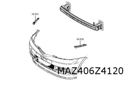 Mazda 2 (3/03-10/07) voorbumper (bij ml) (te spuiten) Origineel! DDY250031A
