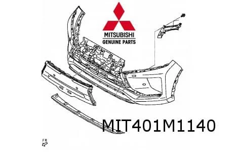 Mitsubishi Eclipse Cross (12/17-2/21) voorbumper (bij koplampsproeiers en PDC) (te spuiten) Origineel! 6400K661