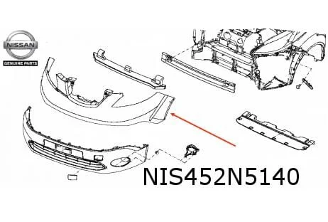 Nissan e-NV200 (7/14-) voorbumper boven (te spuiten) Origineel! F20224FAMH