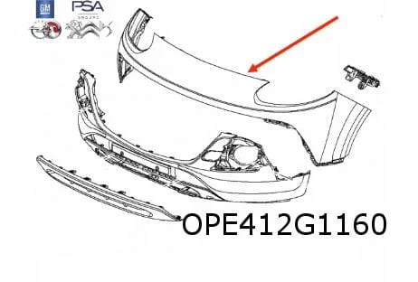 Opel Adam (1/13-9/19) Rocks voorbumper bovendeel (te spuiten) Origineel! 13450396