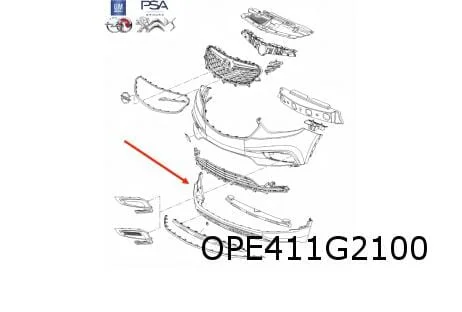 Opel Mokka X (9/16-9/19) voorbumper onder (te spuiten) Origineel! 42491784