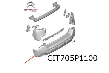 Citroën C3 Aircross (10/17-7/21) achterbumpers (Zwart) 1632004880