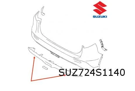 Suzuki Vitara (3/15-10/18) achterbumperspoiler (skidplate) (te spuiten) Origineel! 7187154P00PSD