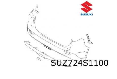 Suzuki Vitara (3/15-10/18) achterbumper (zwart/primer) (te spuiten) Origineel! 7181154P03N49