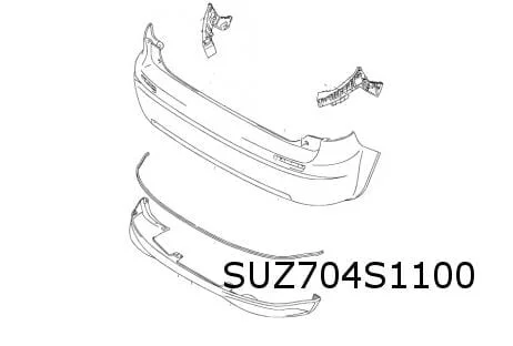 Suzuki SX4 (4/06-12/14) achterbumper (bij achterbumperspoiler) (te spuiten) Origineel! 7181179J20799