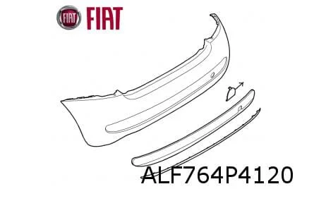 Fiat 500 (9/07-7/12) achterbumper (te spuiten) ( bij 4 sensor PDC) Origineel! 71777638