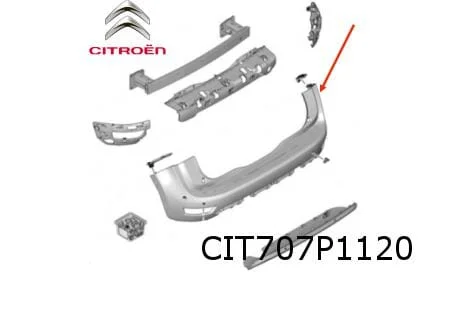 Citroën C4 SpaceTourer (6/18-) achterbumper (Te Spuiten) (Bij PDC) Origineel! 1609617380