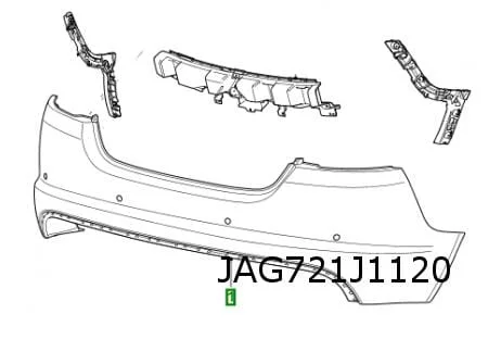 Jaguar XF (5/11-9/15) achterbumper (bij PDC) (te spuiten) Origineel! C2Z14002XXX