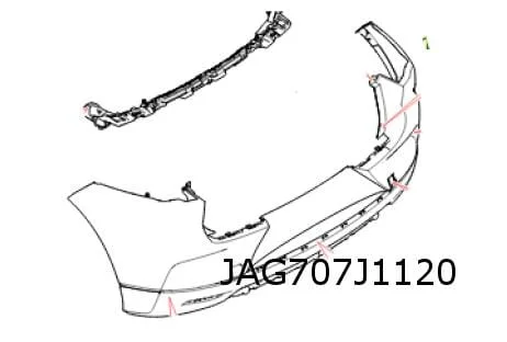 Jaguar I-Pace (-6/20) achterbumper (bij ParkAssist) (te spuiten) Origineel! T4K5807LML
