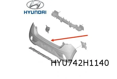 Hyundai i10 (3/20-) achterbumper (bij PDC) (te spuiten) Origineel! 86610K7010