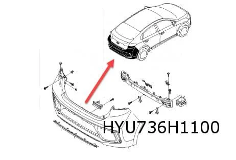 Hyundai ioniq  (10/16-8/22)  achterbumper (te spuiten) Origineel! 86611G2000