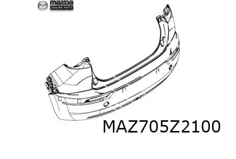 Mazda MX-30 (7/20-) achterbumper (bij blind spot monitor) (te spuiten) Origineel! DN4J50221FBB