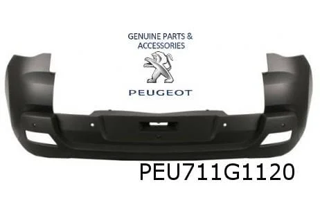 Peugeot 3008 (-1/14) achterbumper (zwart/primer) (bij PDC) Origineel! 7410JL