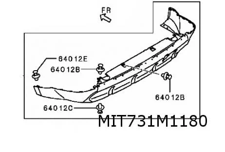 Mitsubishi Outlander (1/10-9/12) achterbumper onder (te spuiten) Origineel! 6410A219