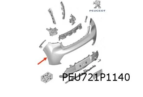 Peugeot	208 (10/19-)achterbumper (Te spuiten) (Bij PDC) (Bij Camera) Origineel! 164979811T