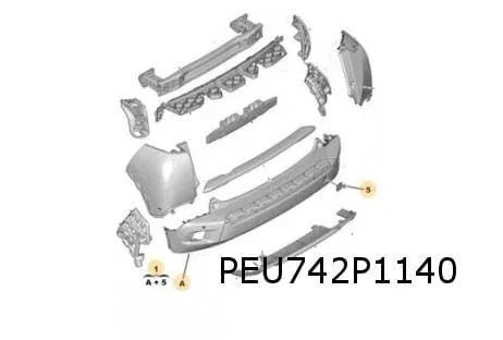 Peugeot	2008 (2/20-) achterbumper (FXT Zwart) (Bij PDC/ Bij Blis)  Origineel! 98385170XT