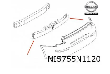 Nissan 350Z absorber op achterbumperbalk (te spuiten) Origineel! 85090CD700