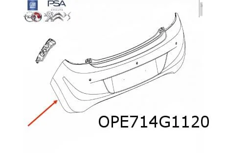 Opel Karl (6/15-9/19) achterbumper (bij PDC) (te spuiten) Origineel! 42346899