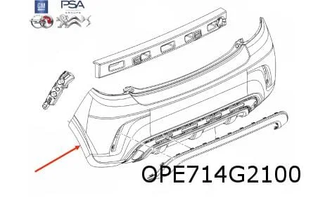 Opel Karl Rocks (3/17-9/19) achterbumper (te spuiten) Origineel! 42453387