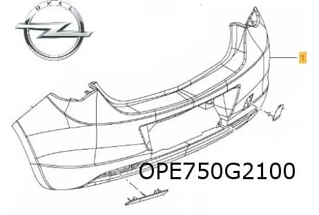 Opel Astra J (12/09-19/12) achterbumper (te spuiten) Origineel! 13348050