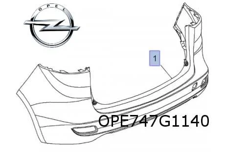 Opel Zafira C Tourer (12/11-9/16)  achterbumper  (te spuiten) (Bij Park & Go) Origineel! 13381319