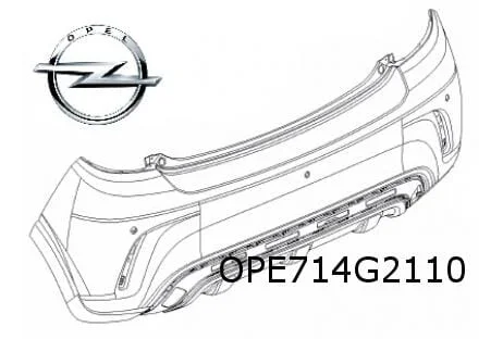 Opel Karl Rocks (3/17-9/19) achterbumper (bij parkeerhulp UD7) (te spuiten) Origineel! 42453390