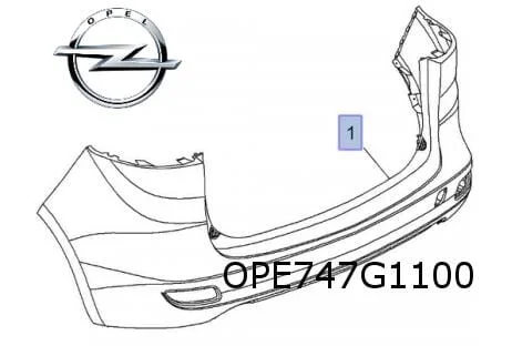 Opel Zafira C Tourer (12/11-9/16)  achterbumper  (te spuiten) Origineel! 13354138