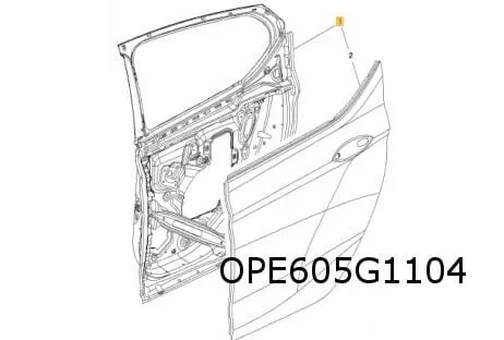 Opel Astra K (10/15-2/22) Achterportier Rechts (te spuiten) Origineel! 39094743