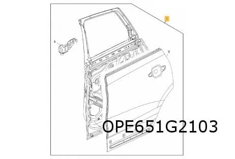 Opel Crossland X (6/17-1/21) Achterportier Links (te spuiten) Origineel! 39127311