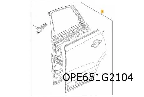 Opel Crossland X (6/17-1/21) (P17)  Achterportier Rechts (te spuiten) Origineel! 39127312