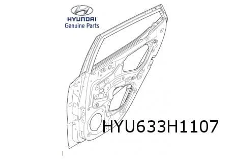 Hyundai i10 (1/14-2/20)  achterportier links (te spuiten) (bij standaard stootlijsten) Origineel! 77003B9011
