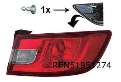 Renault Clio IV (1/13-3/15) Achterlicht rechts buiten Origineel! 265502631R