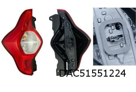 Dacia Lodgy (5/12-) achterlicht Rechts (incl. fittingplaat) 265502184R