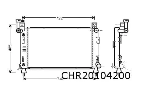 Chrysler / Dodge Voyager (1/93-1/96) (3.0i) radiateur (vulhals links) OES! CHR20104200