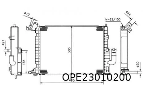 Opel Vectra B (10/95-2/99) radiateur (X1.7TD 60Kw.) (+AC) OES! 52488365
