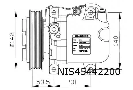 Nissan Primera / Almera (2.0GT SR20DE 110Kw.) compressor AC Calsonic OES! 926002J206