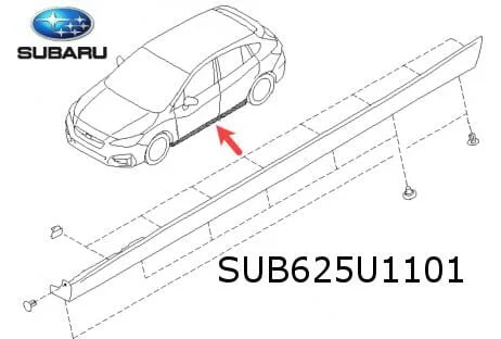 Subaru Impreza (10/17-) (GT) dorpelafdekking Links (te spuiten) Origineel! 96051FL010NN