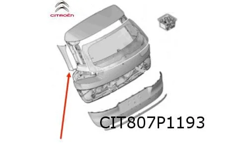 Citroën C4 SpaceTourer zijpaneel achterklep Links Origineel! 96768531XK