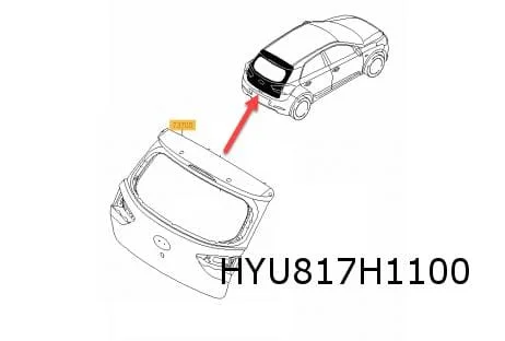 Hyundai i20 (5-drs) achterklep (niet bij camera) (1/15-11/20) Origineel! 73700C8000
