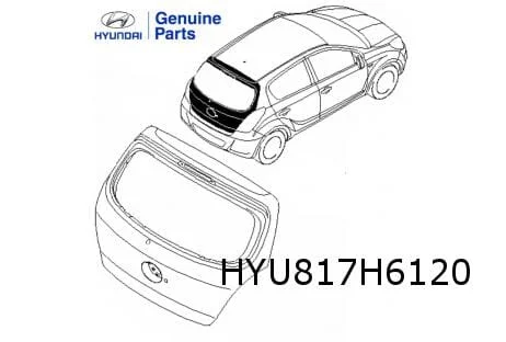 Hyundai	i20 achterklep (bij wisser) (6/12-1/15) Origineel! 737001J560