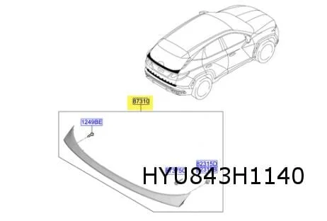 Hyundai Tucson sierlijst achterklep (onder achterruit) (NX4)  (1/21-) Origineel! 87310N7000